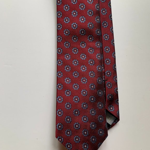 Vintage Brooks Brothers Makers and Merchants Silk Tie in Burgundy and Blue - Picture 12 of 13